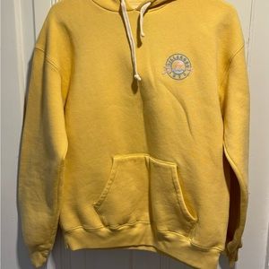 Billabong yellow retro hoodie pullover jacket medium fleece